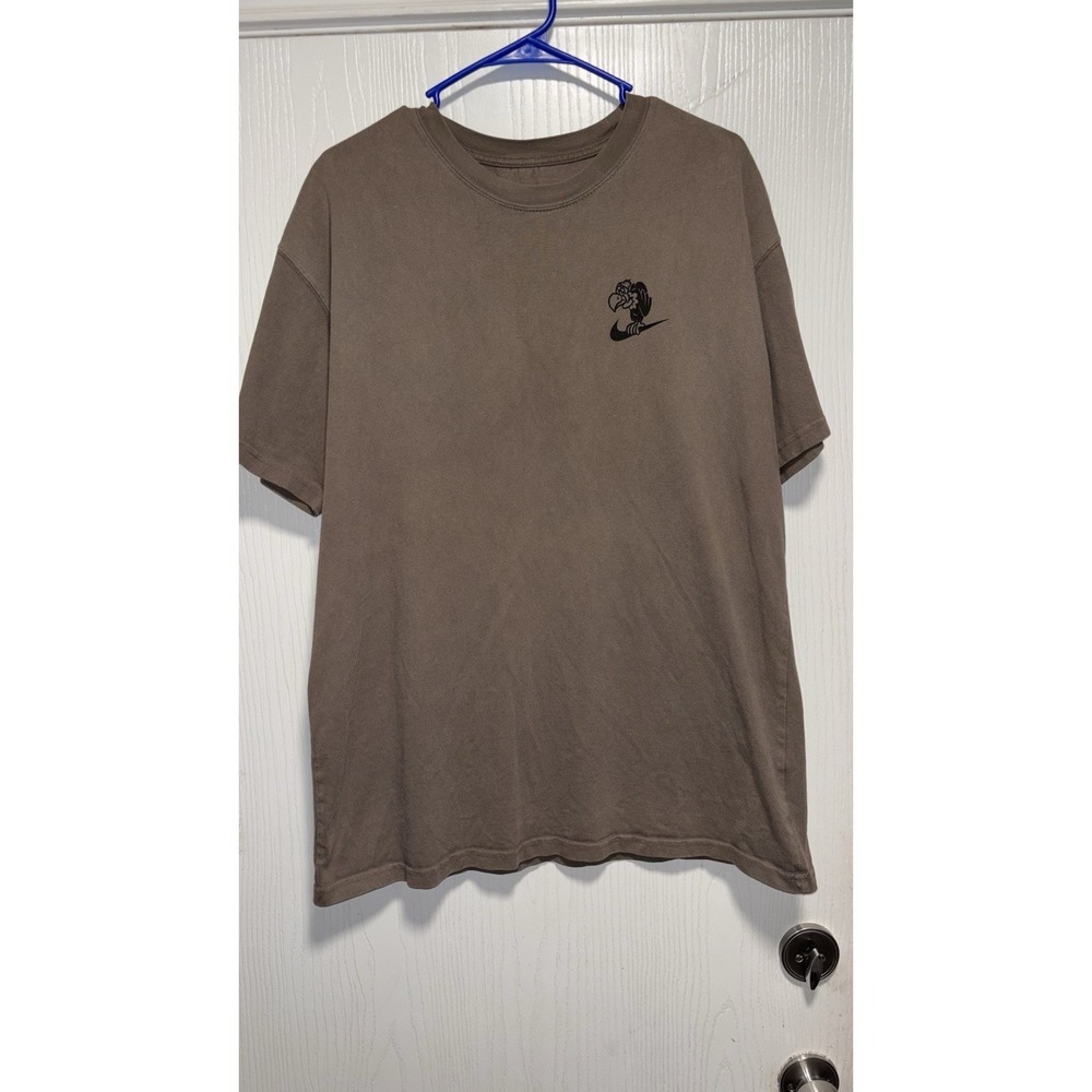Nike Men's Cartoon Pattern‎ Graphic Short Sleeve T Shirt Beige Loose Fit Large
